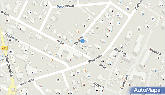 Konstancin-Jeziorna, Zielona, 2, mapa Konstancin-Jeziorna