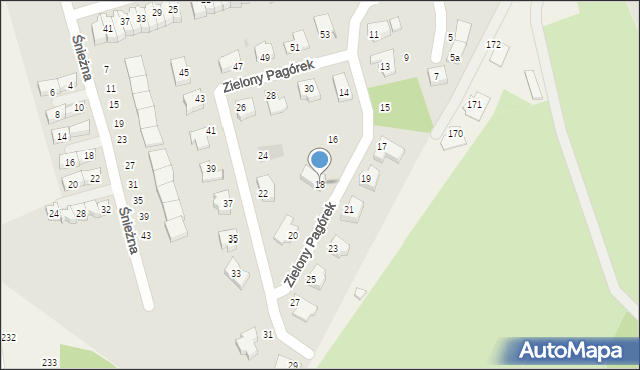 Koszalin, Zielony Pagórek, 18, mapa Koszalina