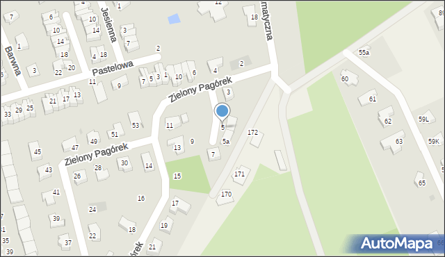 Koszalin, Zielony Pagórek, 5, mapa Koszalina