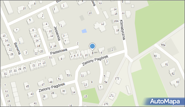 Koszalin, Zielony Pagórek, 6, mapa Koszalina