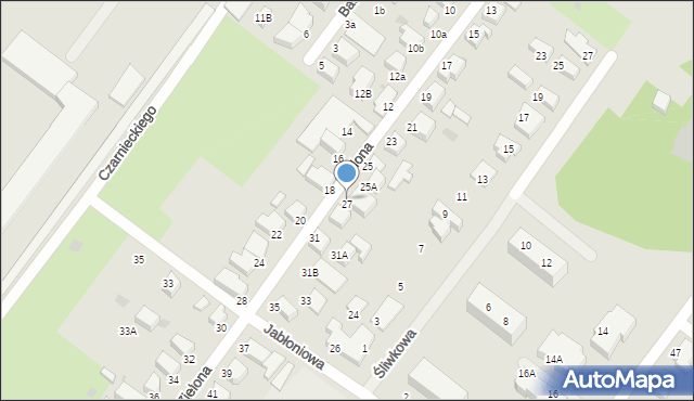 Koszalin, Zielona, 27, mapa Koszalina