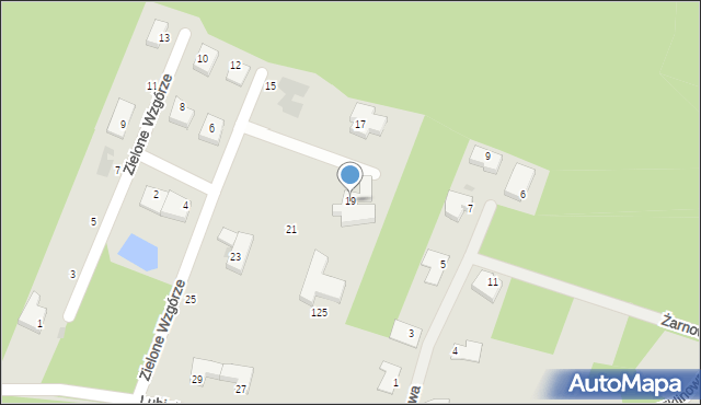 Koszalin, Zielone Wzgórze, 19, mapa Koszalina