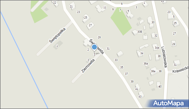 Koszalin, Ziemowita, 1, mapa Koszalina