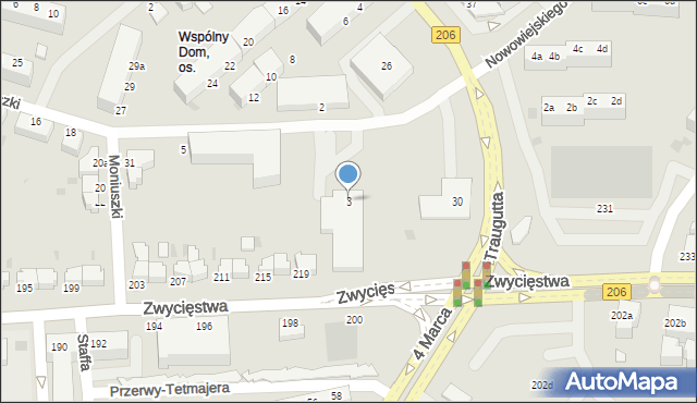 Koszalin, Zientarskiego Andrzeja, dr., 3, mapa Koszalina