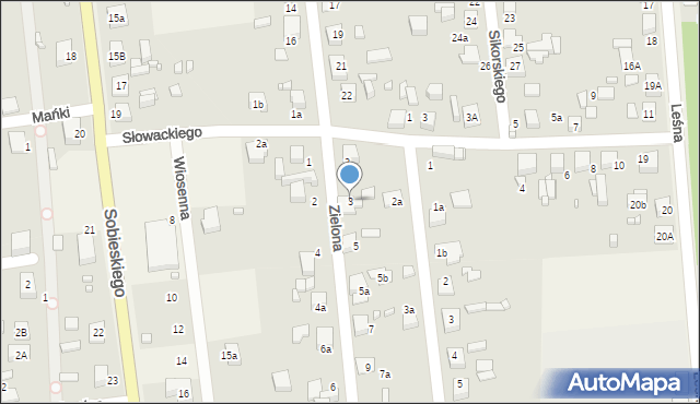 Koszęcin, Zielona, 3, mapa Koszęcin