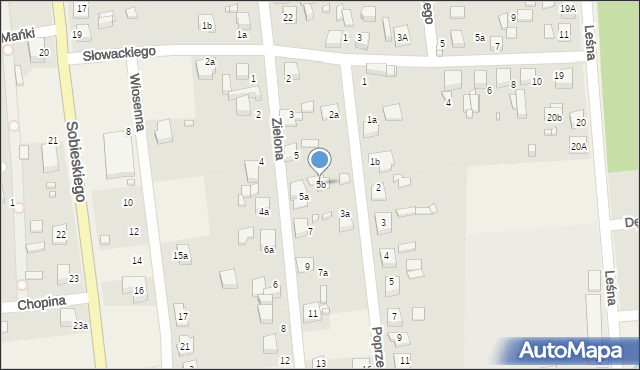 Koszęcin, Zielona, 5b, mapa Koszęcin