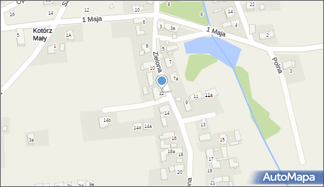 Kotórz Mały, Zielona, 12, mapa Kotórz Mały