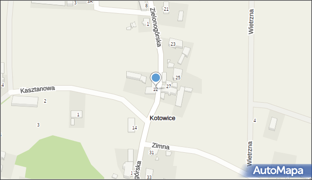 Kotowice, Zielonogórska, 12, mapa Kotowice