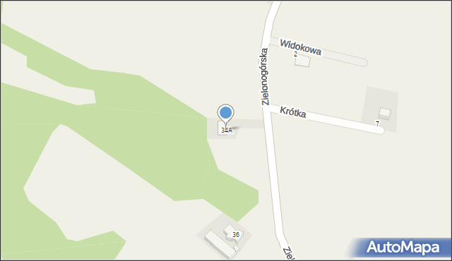 Kotowice, Zielonogórska, 34A, mapa Kotowice