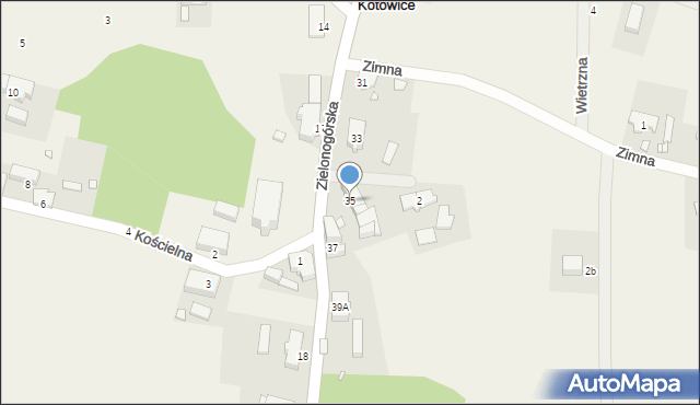 Kotowice, Zielonogórska, 35, mapa Kotowice