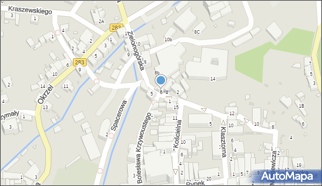 Kożuchów, Zielonogórska, 6, mapa Kożuchów