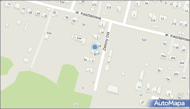 Kraków, Zielony Dół, 3b, mapa Krakowa