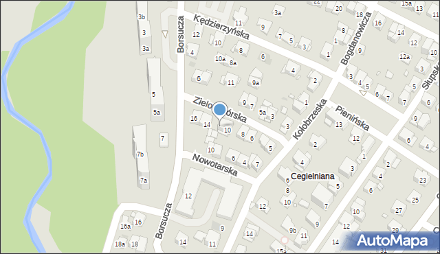 Kraków, Zielonogórska, 12, mapa Krakowa