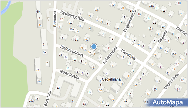 Kraków, Zielonogórska, 3, mapa Krakowa