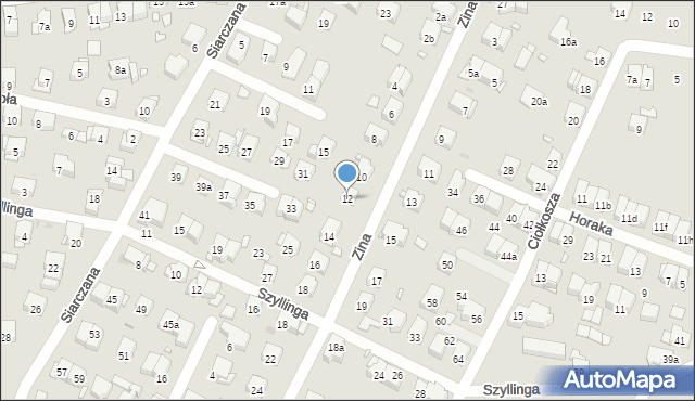 Kraków, Zina Wiktora, prof., 12, mapa Krakowa