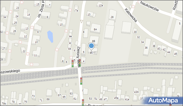 Kraków, Zielony Most, 8C, mapa Krakowa