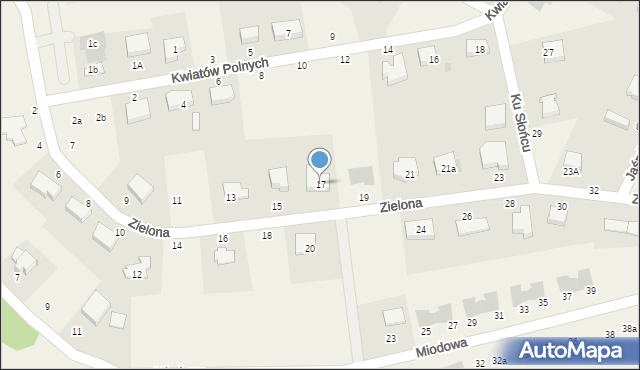 Krępa Słupska, Zielona, 17, mapa Krępa Słupska