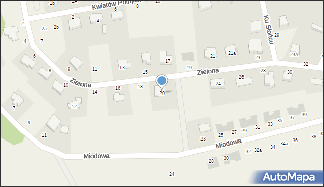 Krępa Słupska, Zielona, 20, mapa Krępa Słupska