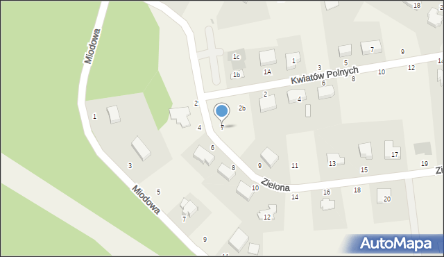 Krępa Słupska, Zielona, 7, mapa Krępa Słupska