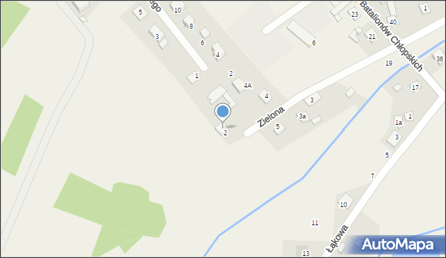 Kroczyce, Zielona, 2a, mapa Kroczyce