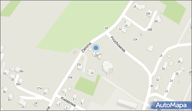 Krosno, Zielona, 10d, mapa Krosna