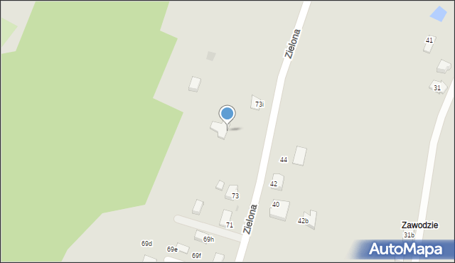 Krosno, Zielona, 73e, mapa Krosna