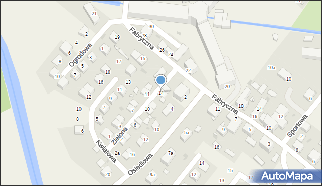 Krosnowice, Zielona, 14, mapa Krosnowice