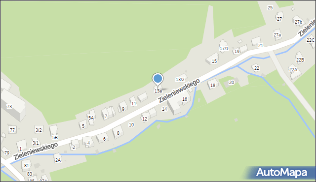 Krynica-Zdrój, Zieleniewskiego, 13a, mapa Krynica-Zdrój