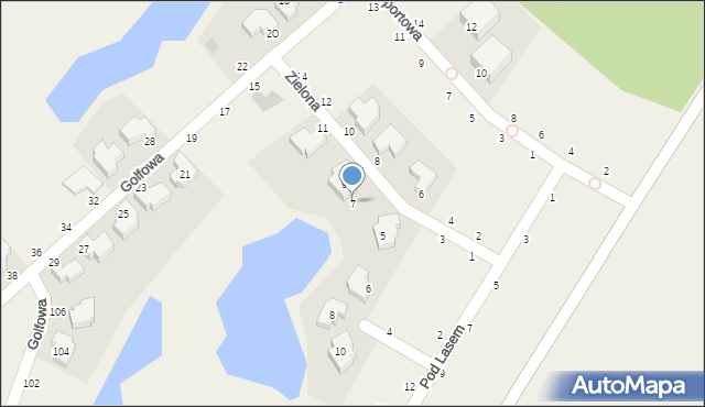 Kryniczno, Zielona, 7, mapa Kryniczno