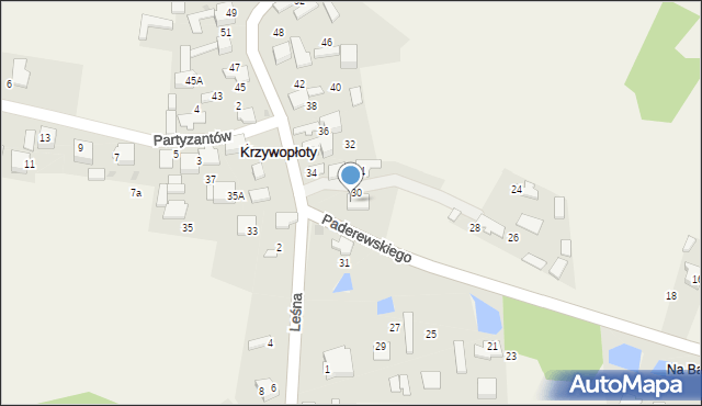 Krzywopłoty, Zielona, 30, mapa Krzywopłoty