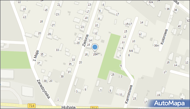 Ksawerów, Zielona, 16A, mapa Ksawerów