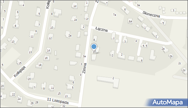 Kunice, Zimna, 12, mapa Kunice