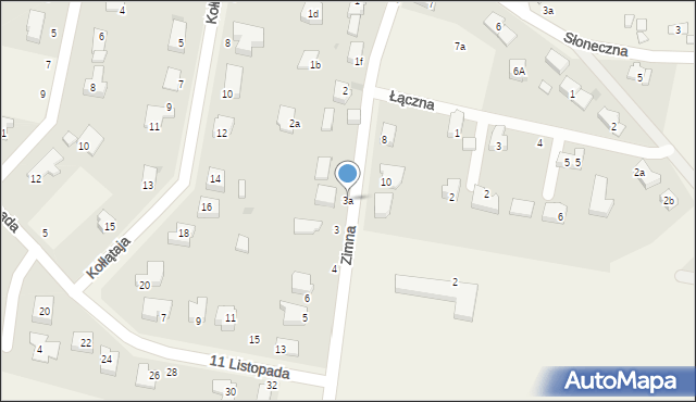 Kunice, Zimna, 3a, mapa Kunice