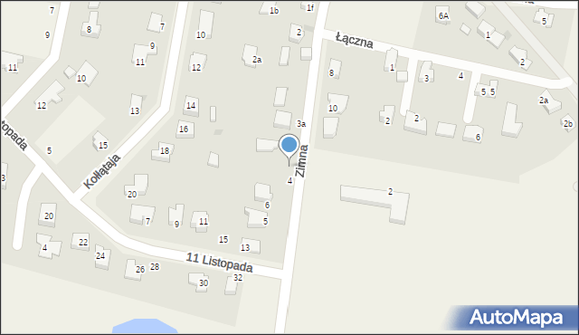 Kunice, Zimna, 4a, mapa Kunice