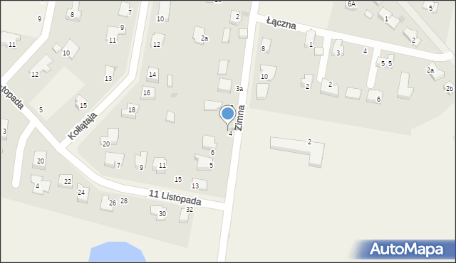Kunice, Zimna, 4b, mapa Kunice