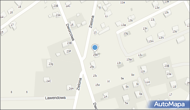 Kunowice, Zielona, 15A, mapa Kunowice