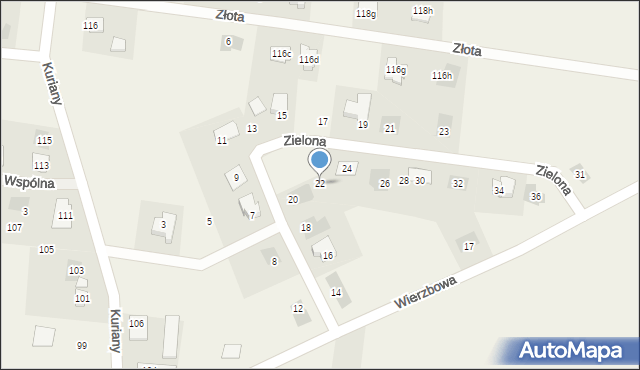 Kuriany, Zielona, 22, mapa Kuriany