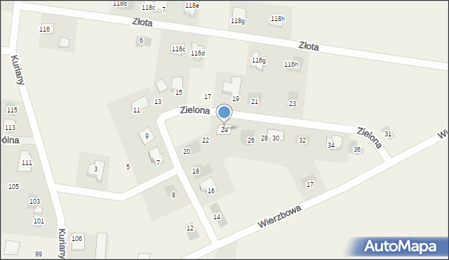 Kuriany, Zielona, 24, mapa Kuriany