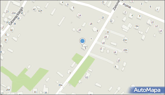 Kurów, Zielona, 5A, mapa Kurów