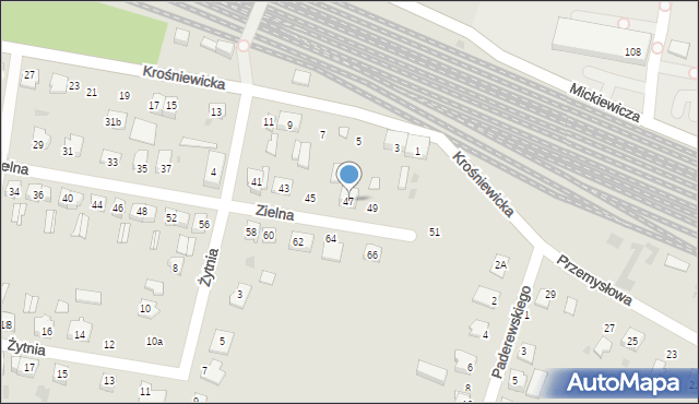 Kutno, Zielna, 47, mapa Kutno