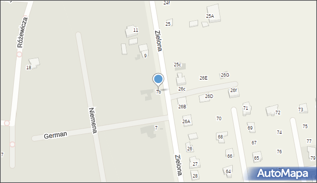 Kutno, Zielona, 7b, mapa Kutno