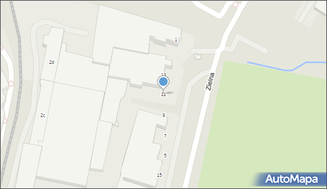 Kwidzyn, Zielna, 11, mapa Kwidzyn