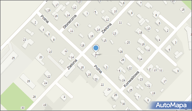 Łąck, Zielona, 17, mapa Łąck