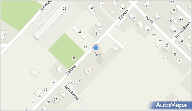 Łąck, Zielona, 19, mapa Łąck