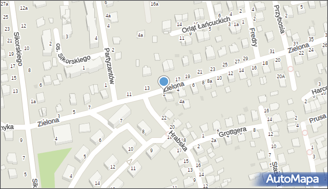 Łańcut, Zielona, 2, mapa Łańcut