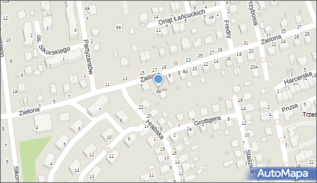Łańcut, Zielona, 4a, mapa Łańcut
