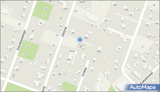 Laski, Zielona, 26A, mapa Laski