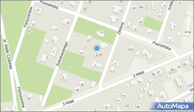 Laski, Zielona, 5, mapa Laski