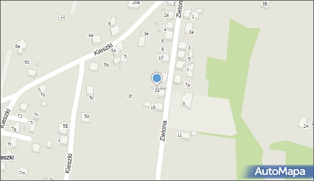 Łaziska Górne, Zielona, 14, mapa Łaziska Górne