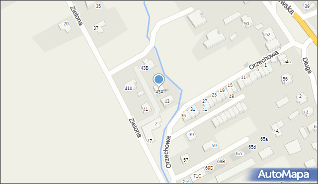 Łęgowo, Zielona, 43A, mapa Łęgowo